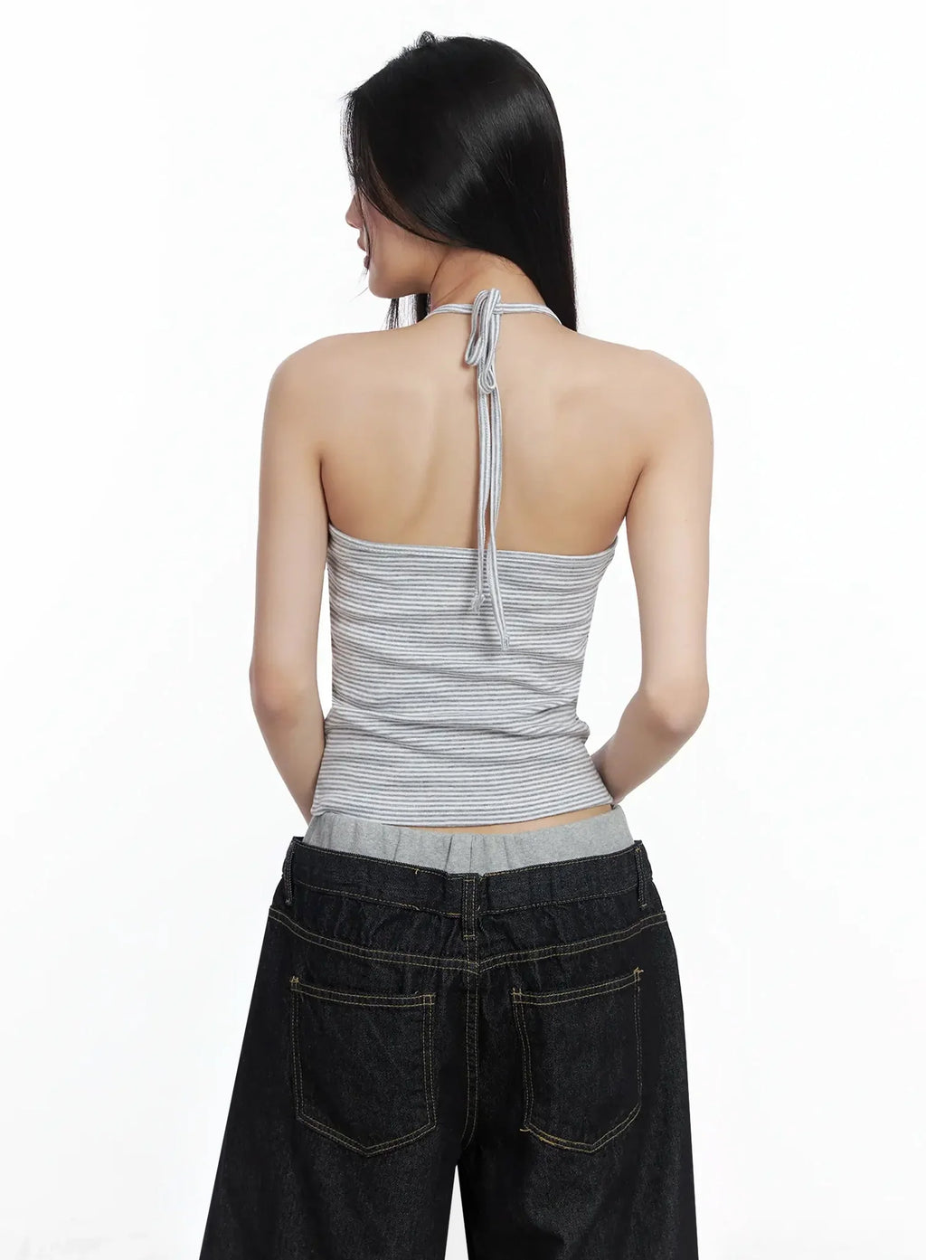 Striped Halter Tank Top IM506
