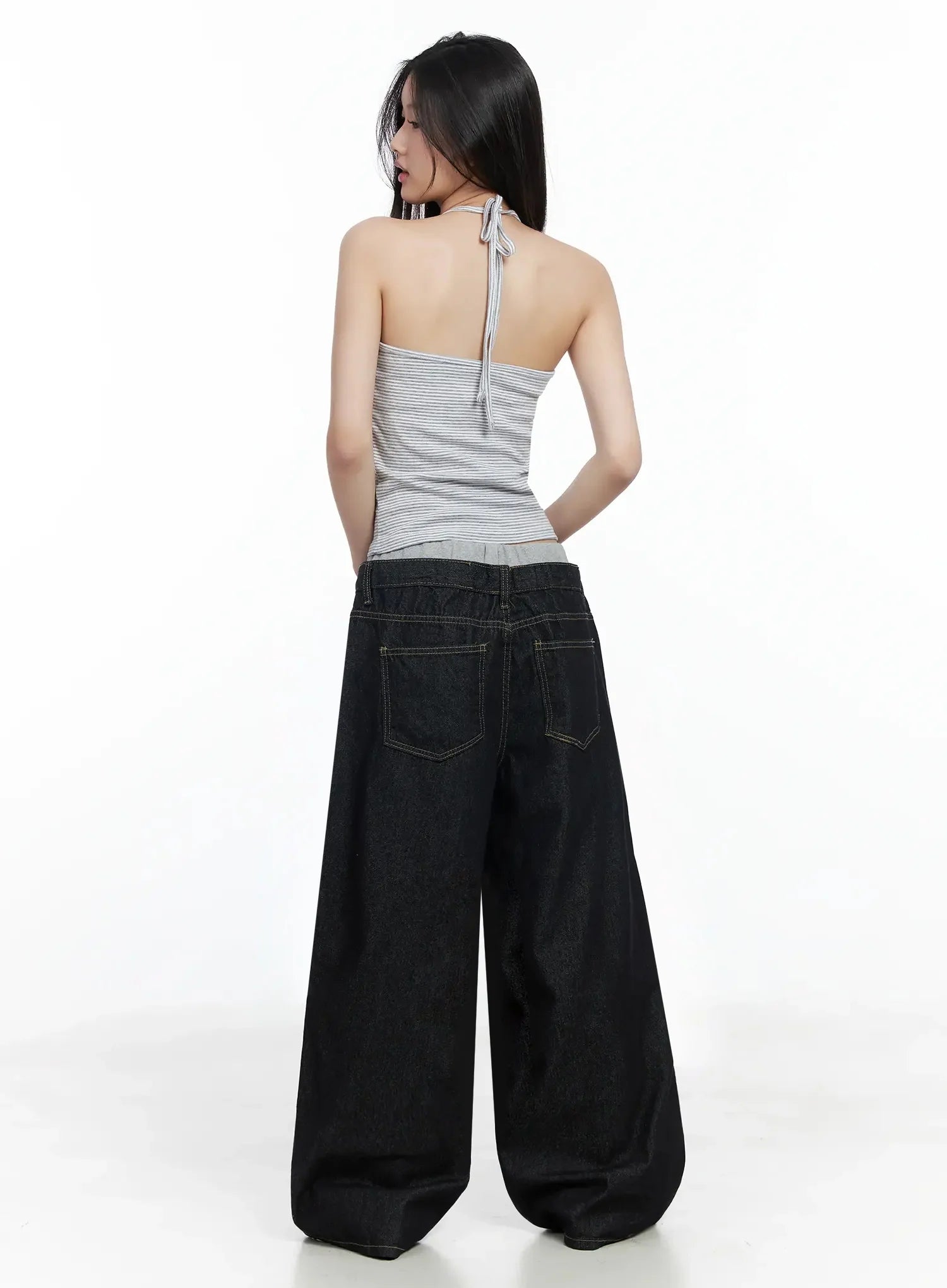 Striped Halter Tank Top IM506
