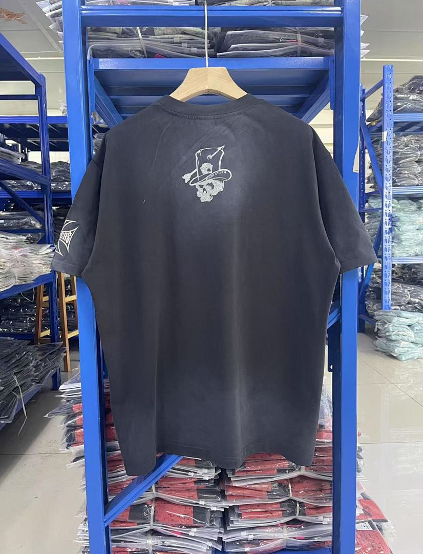 West Coast Choppers Vintage Washed Black Skull‑Machete Banner Graphic  T‑Shirt