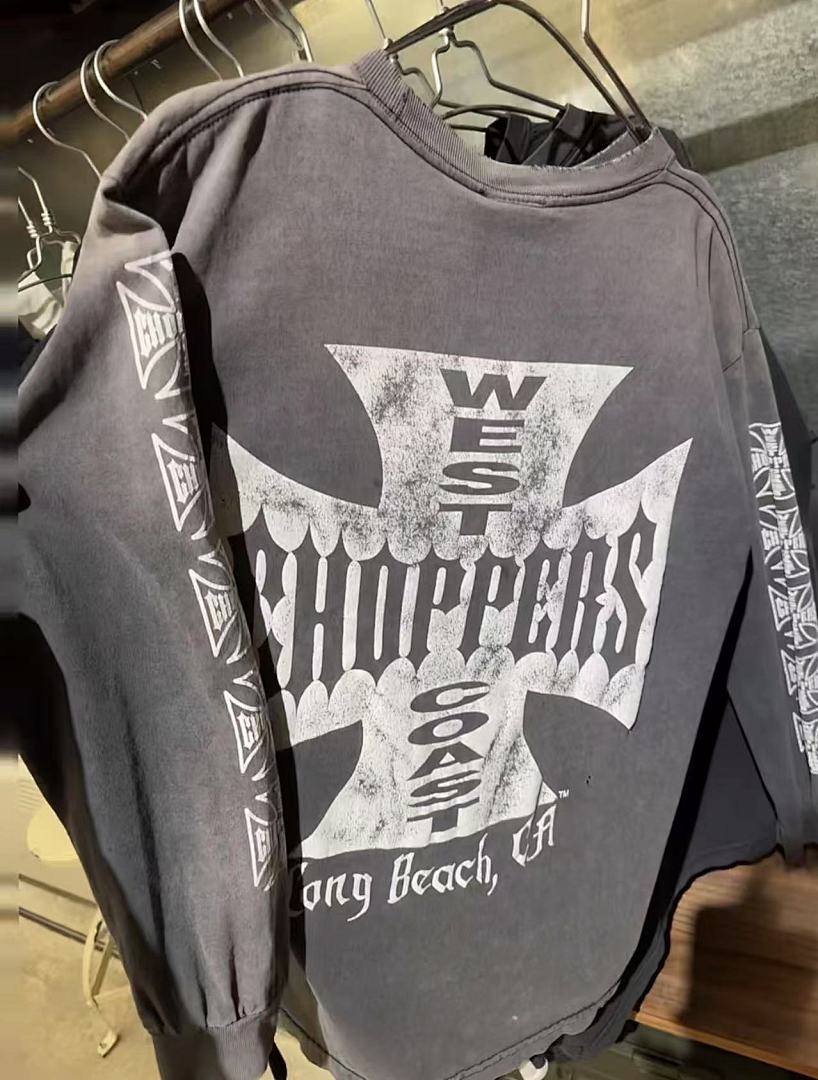 West Coast Choppers Vintage Washed Grey Cross Graphic sweatshirt