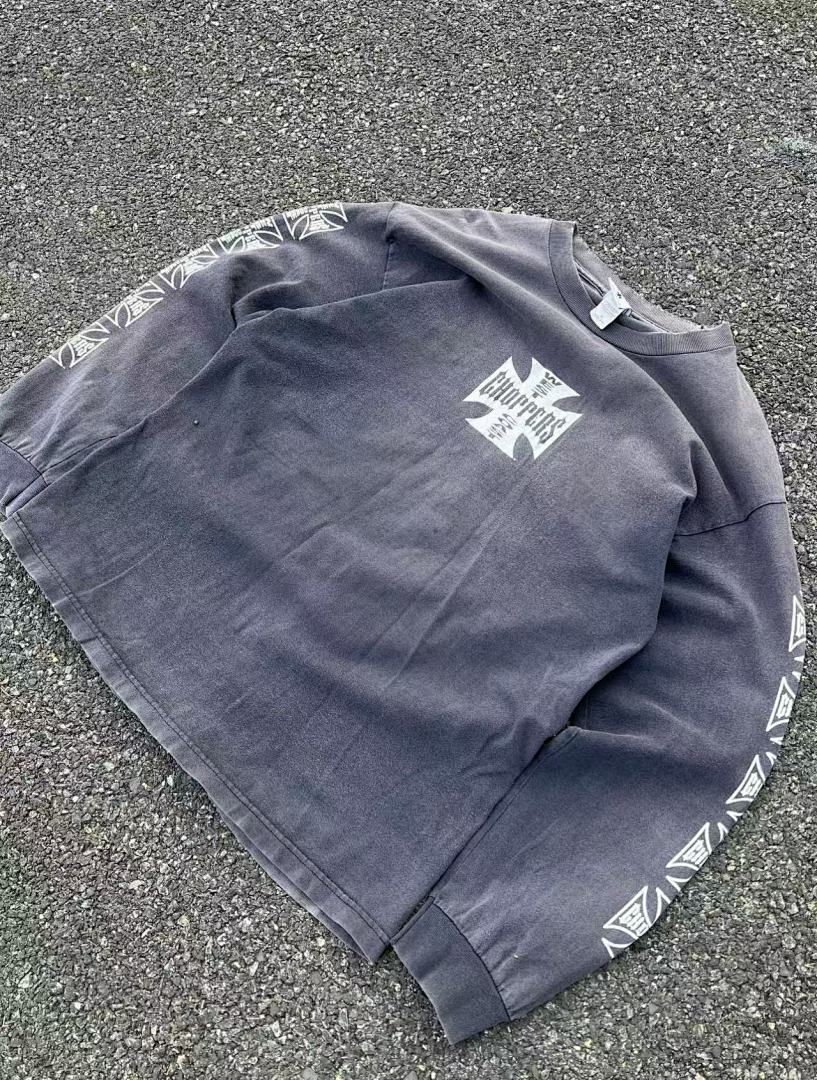 West Coast Choppers Vintage Washed Grey Cross Graphic sweatshirt