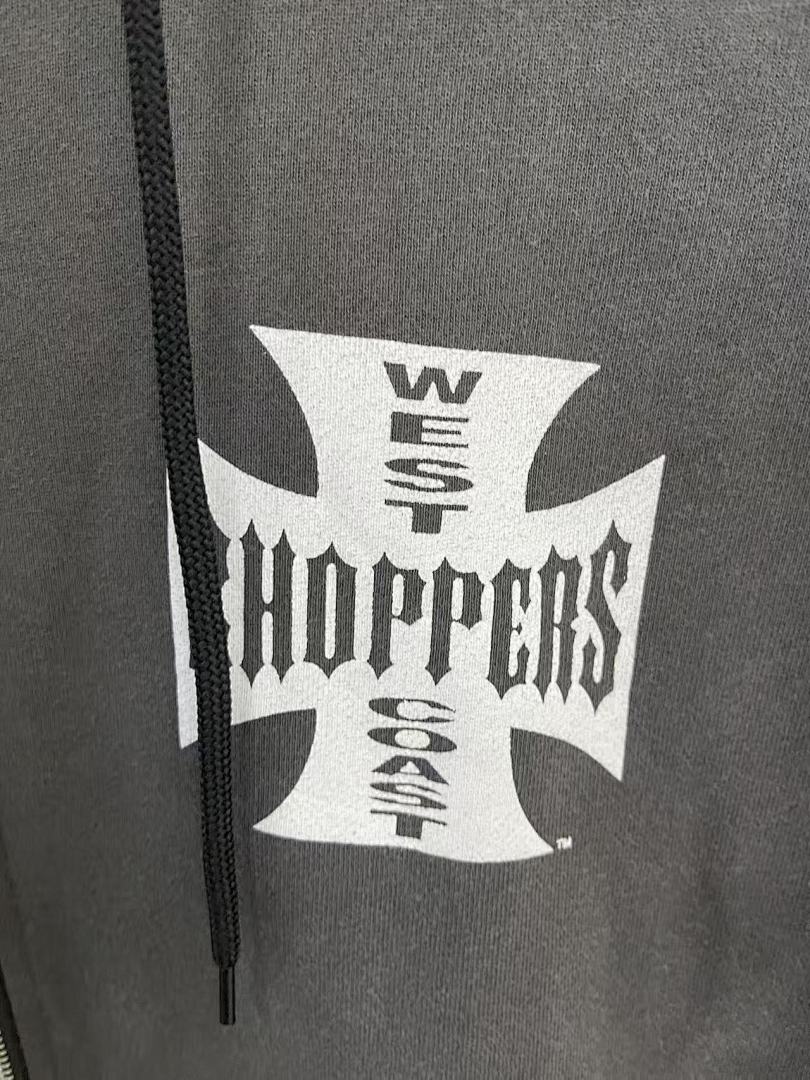 West Coast Choppers Vintage Washed Black Cross Graphic Full‑Zip Hooded