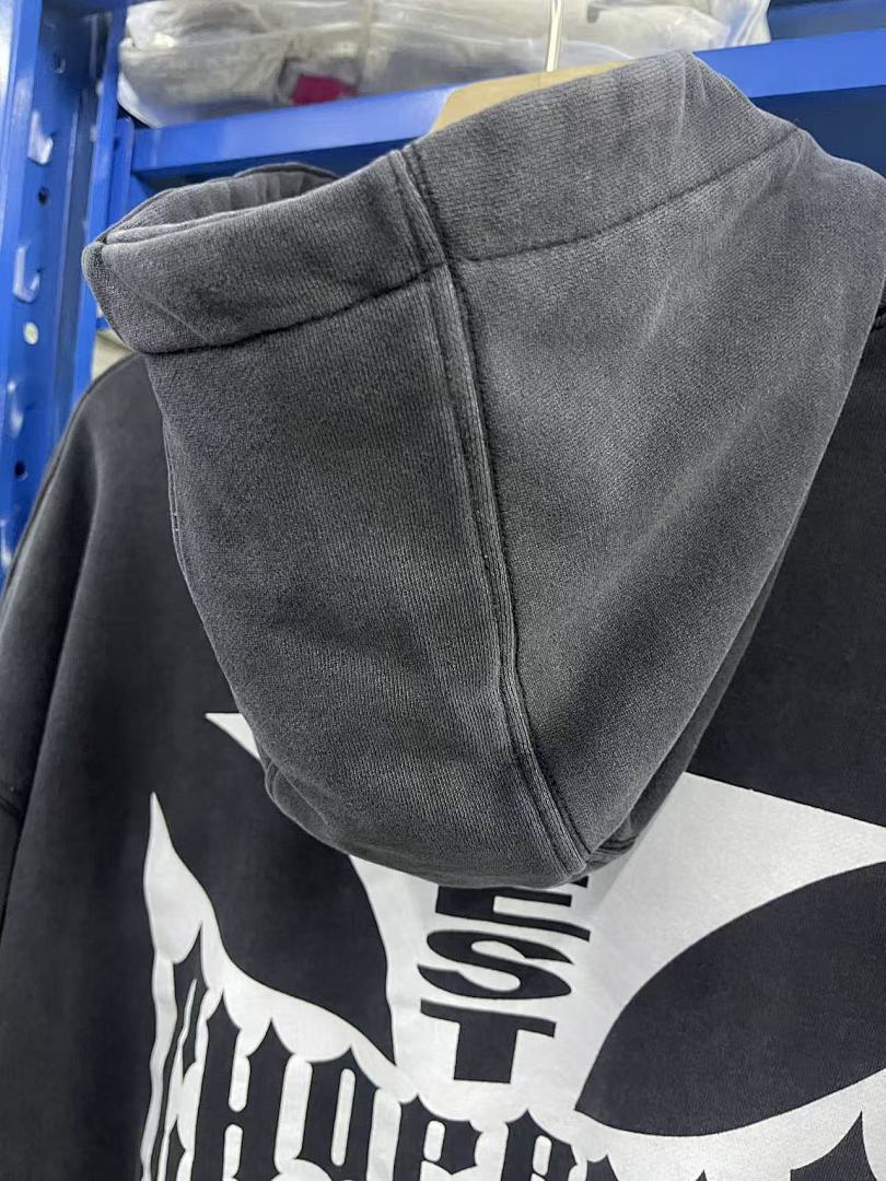 West Coast Choppers Vintage Washed Black Front‑Back Cross Graphic Pullover Hoodie