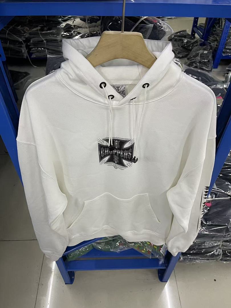 West Coast Choppers Vintage Washed Off‑White Cross Graphic Hoodie