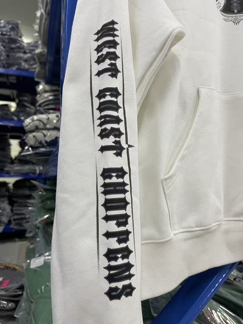 West Coast Choppers Vintage Washed Off‑White Cross Graphic Hoodie