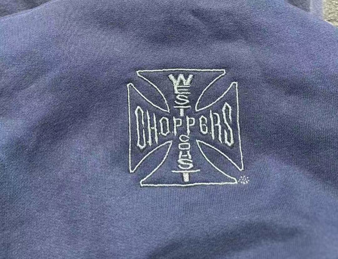 West Coast Choppers Vintage Washed Navy Cross Graphic Zip‑Up Hoodie