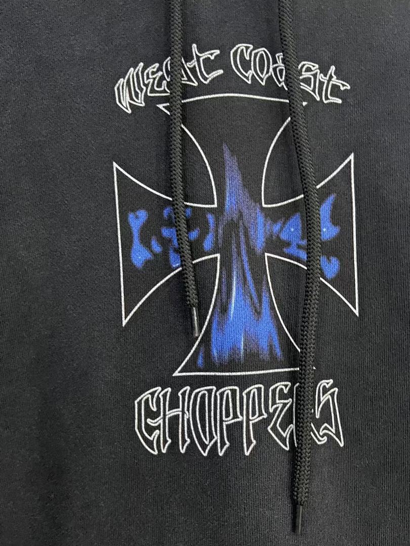 West Coast Choppers Vintage Washed Black Chopper Motorcycle Graphic Pullover Hoodie
