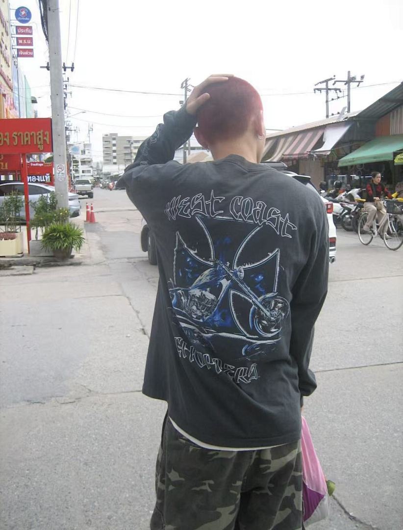West Coast Choppers Vintage Washed Navy Motorcycle Graphic sweatshirt