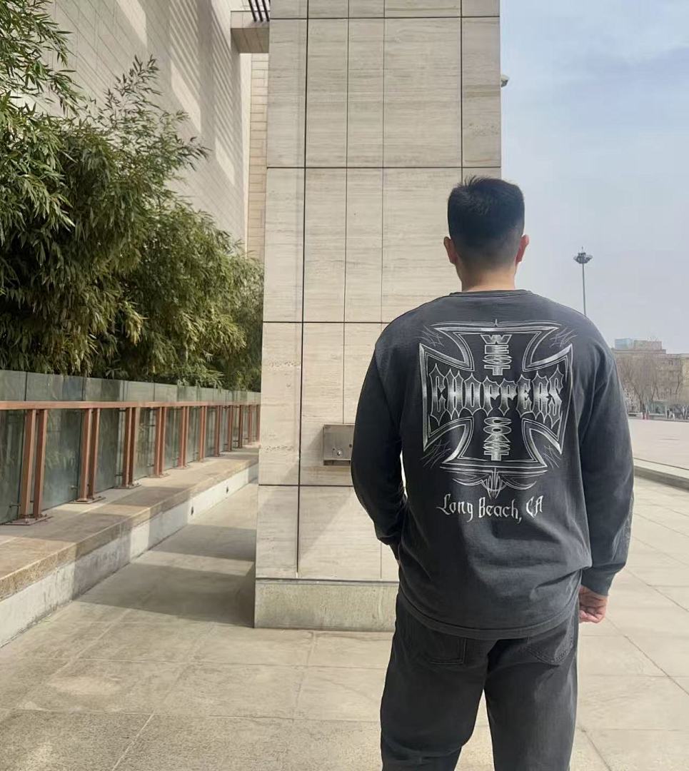West Coast Choppers Vintage Washed Black Front‑Back Cross Graphic sweatshirt
