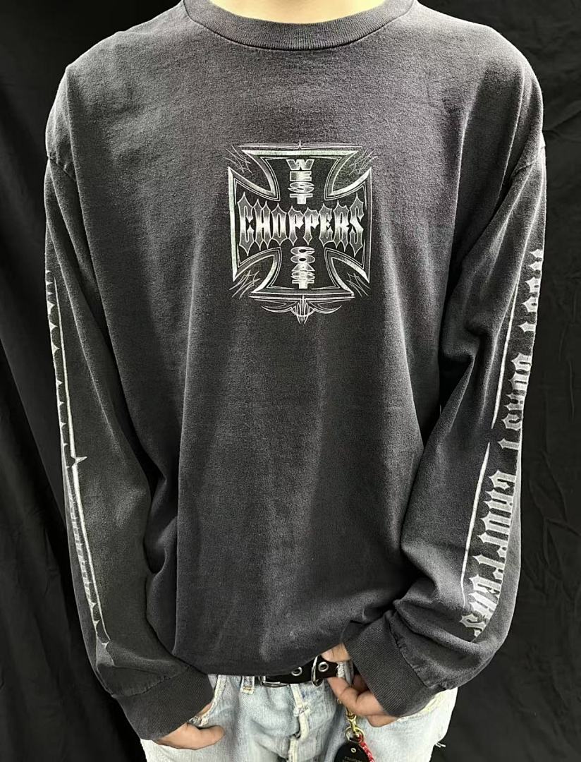 West Coast Choppers Vintage Washed Black Front‑Back Cross Graphic sweatshirt