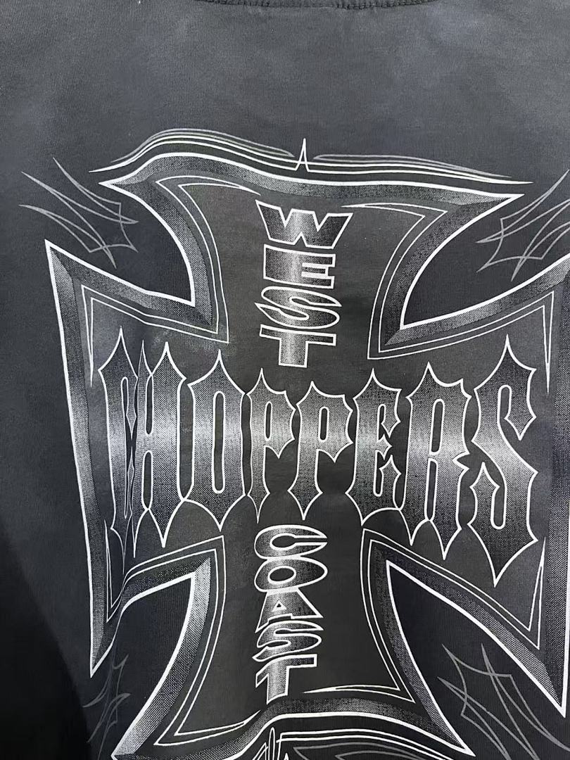West Coast Choppers Vintage Washed Black Front‑Back Cross Graphic sweatshirt