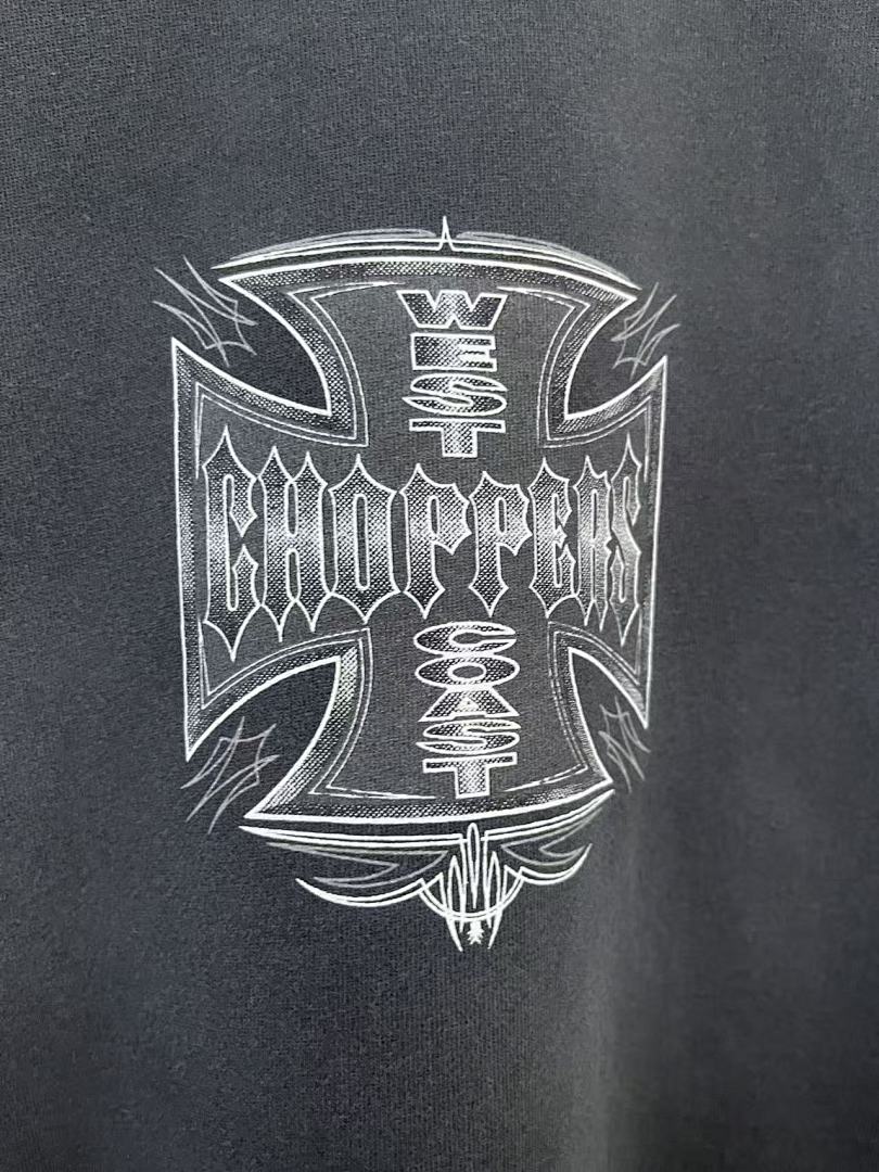 West Coast Choppers Vintage Washed Black Front‑Back Cross Graphic sweatshirt