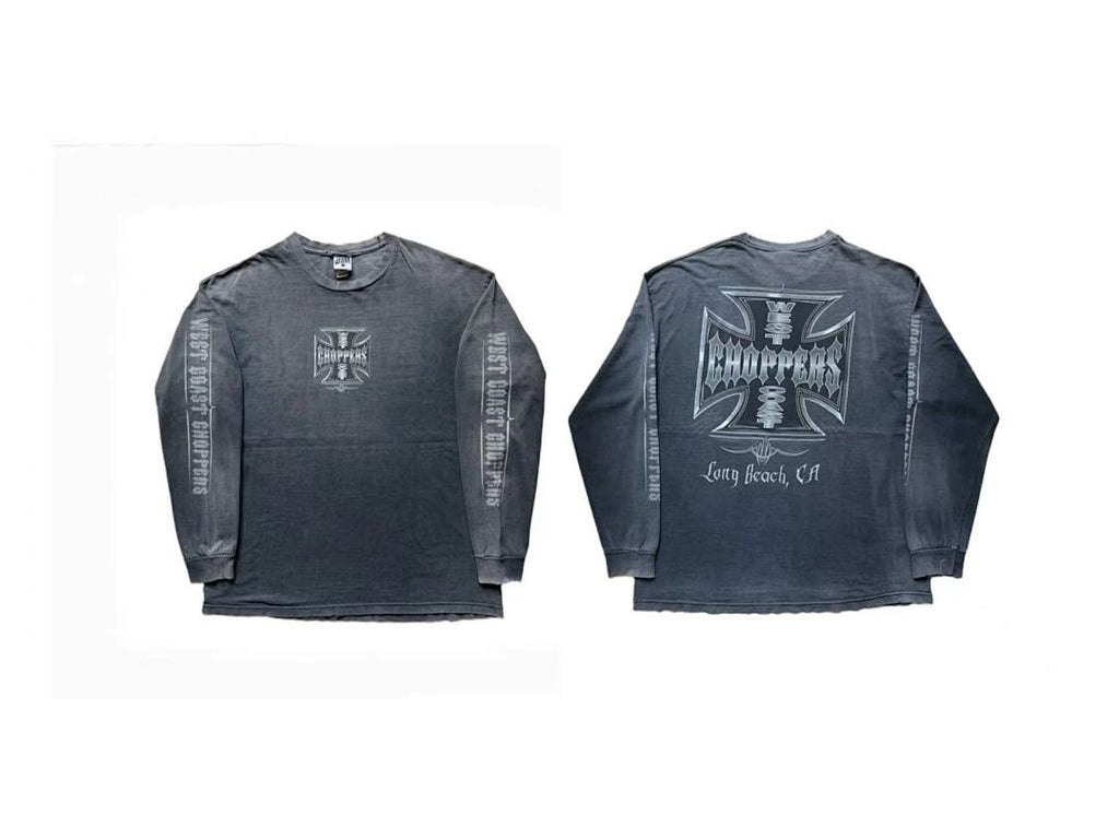 West Coast Choppers Vintage Washed Black Front‑Back Cross Graphic sweatshirt