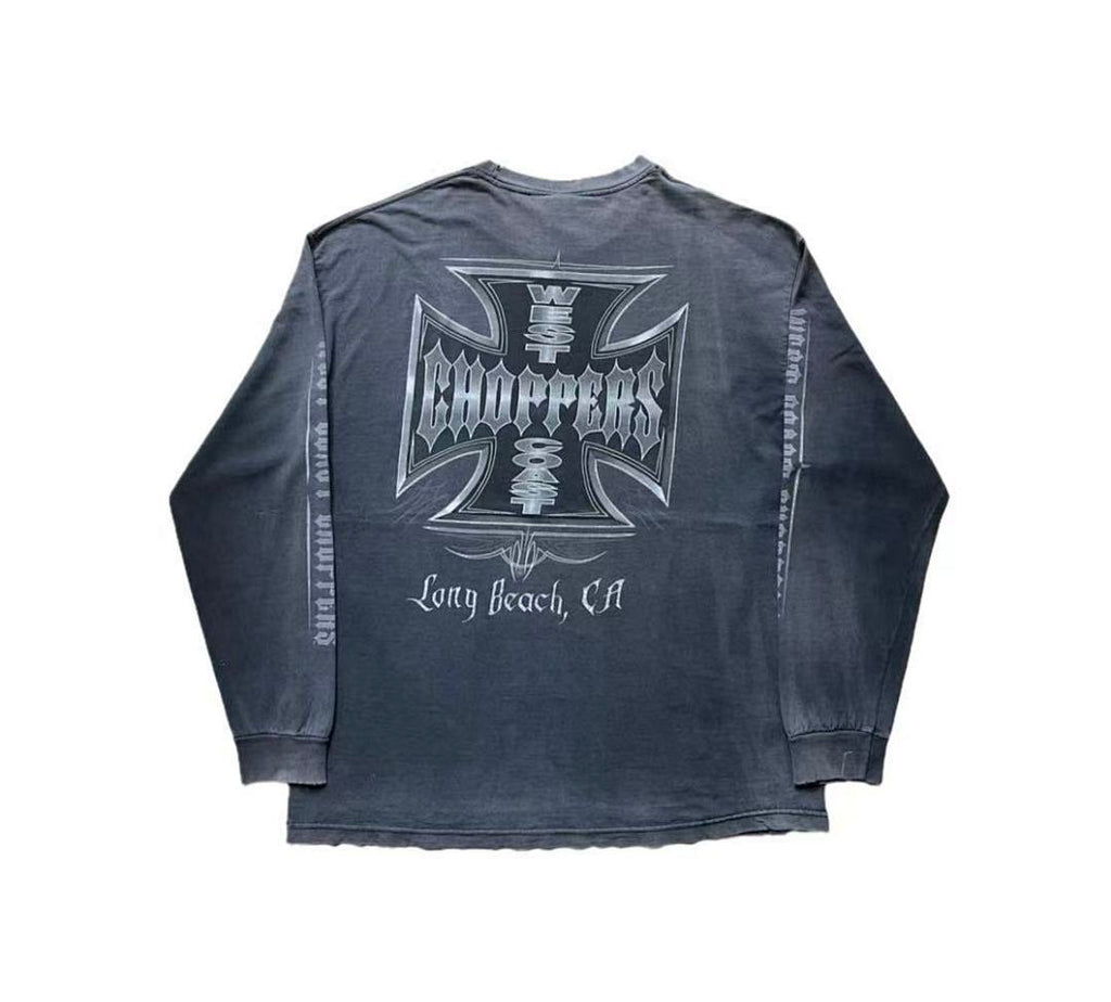 West Coast Choppers Vintage Washed Black Front‑Back Cross Graphic sweatshirt
