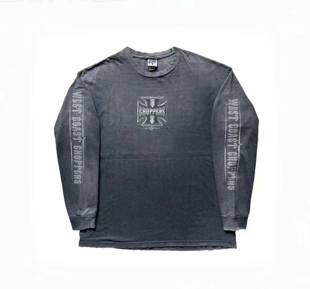 West Coast Choppers Vintage Washed Black Front‑Back Cross Graphic sweatshirt