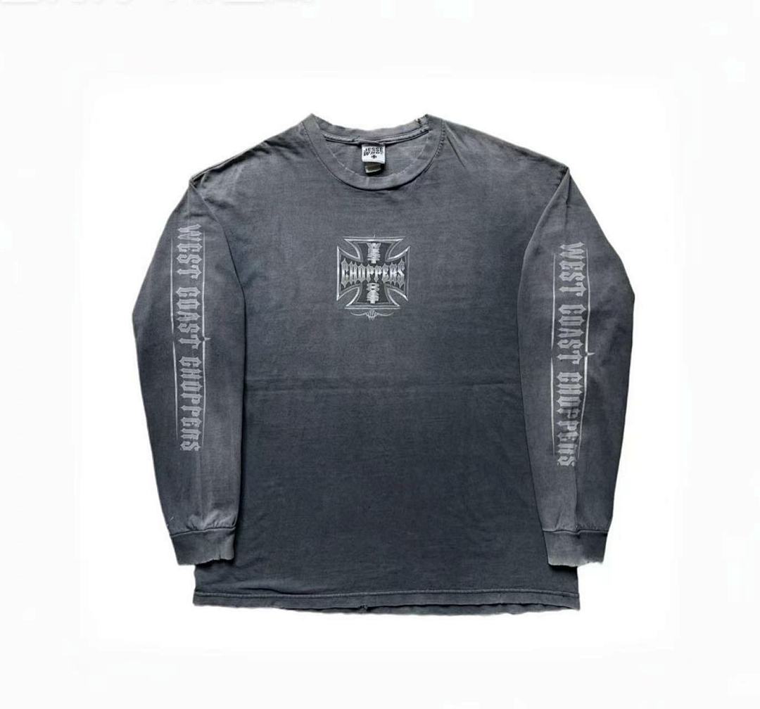 West Coast Choppers Vintage Washed Black Front‑Back Cross Graphic sweatshirt