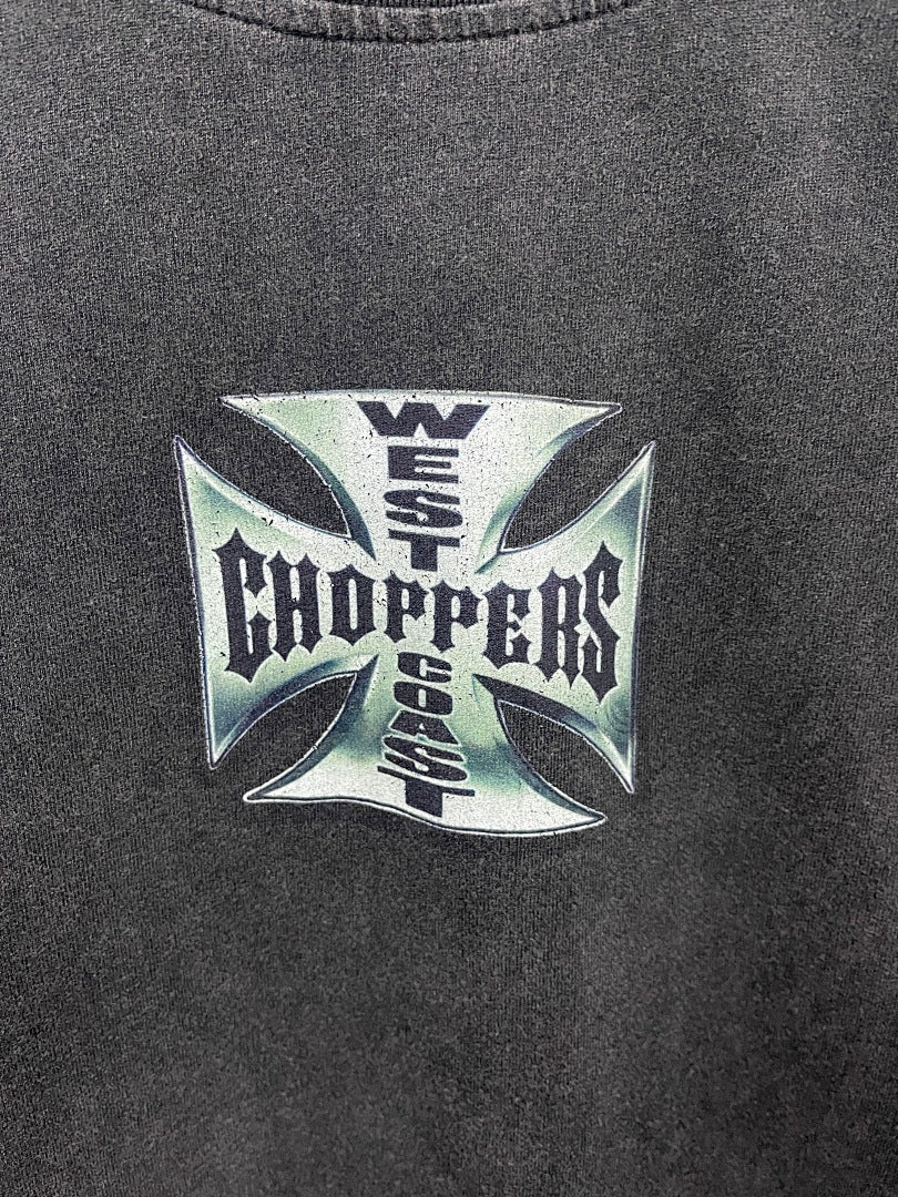 West Coast Choppers Vintage Washed Black Purple Motorcycle Tank Graphic sweatshirt