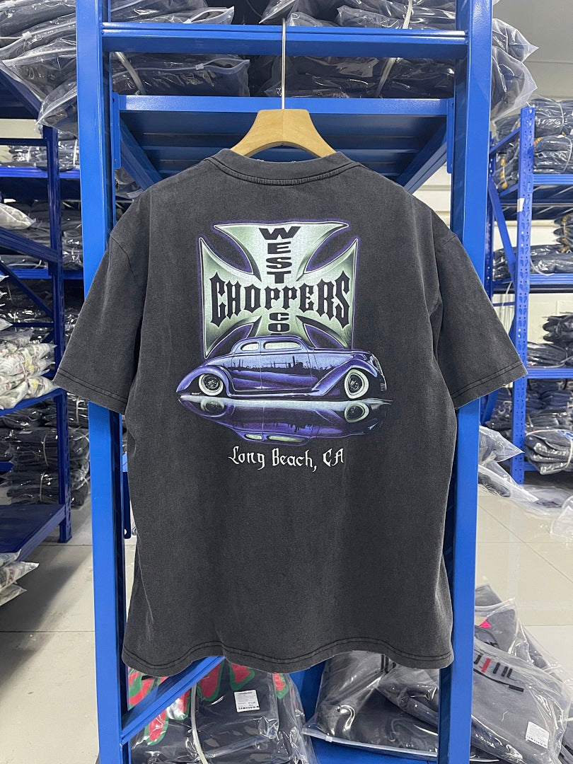 West Coast Choppers Vintage Washed Black Purple Motorcycle Tank Graphic sweatshirt