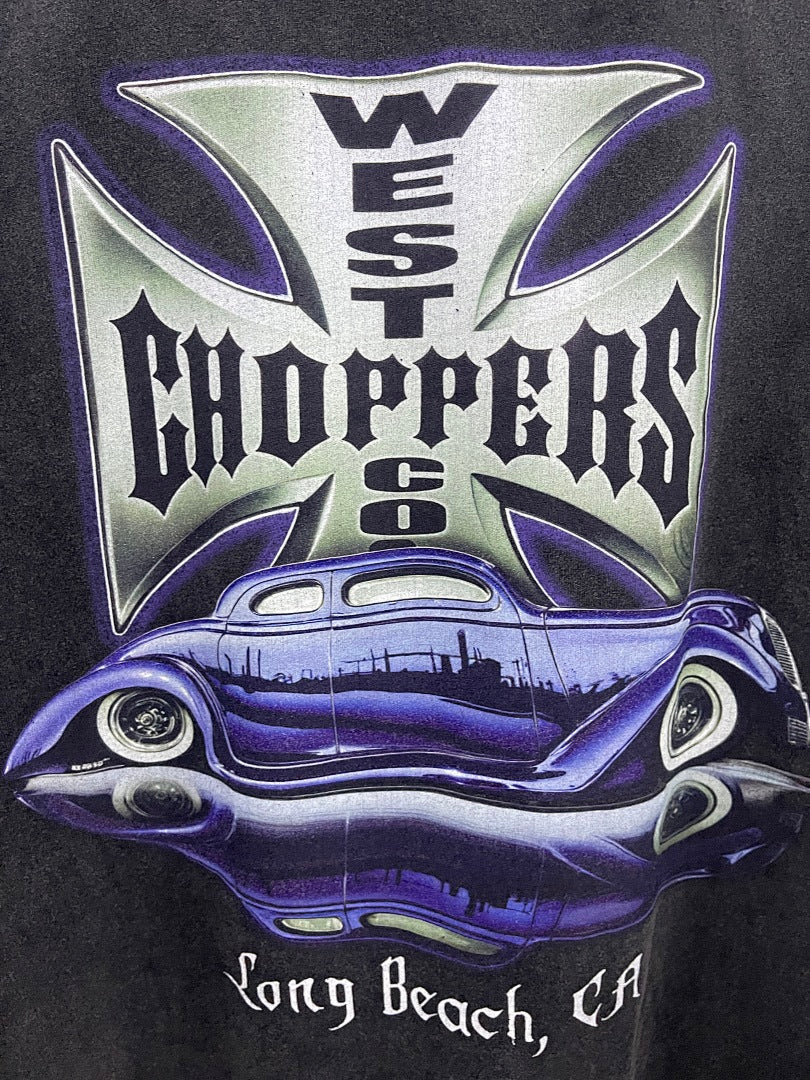 West Coast Choppers Vintage Washed Black Purple Motorcycle Tank Graphic sweatshirt