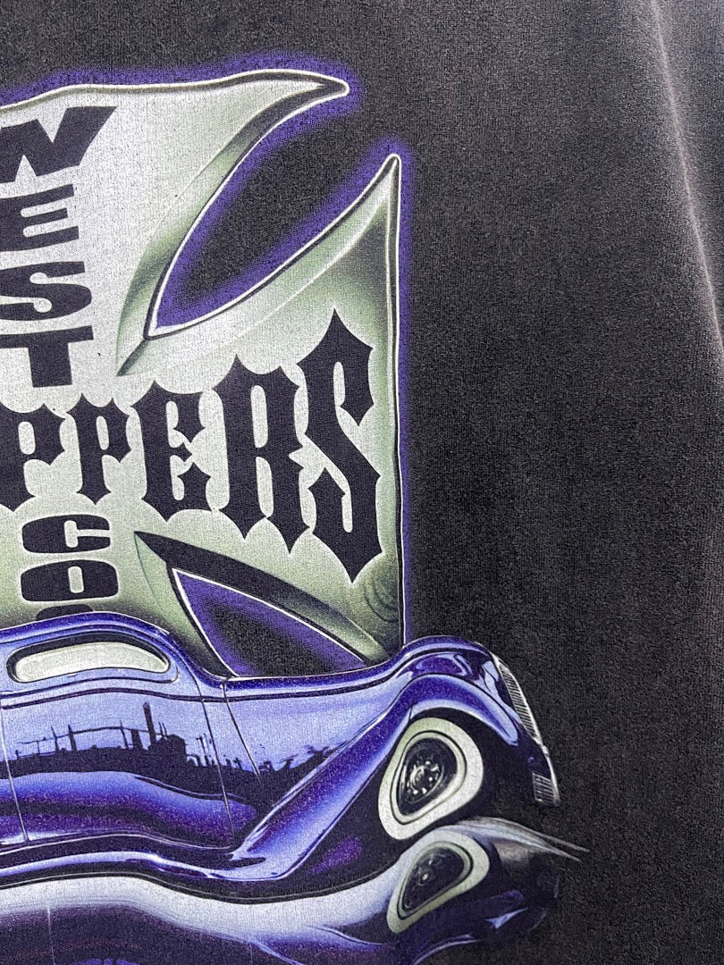 West Coast Choppers Vintage Washed Black Purple Motorcycle Tank Graphic sweatshirt