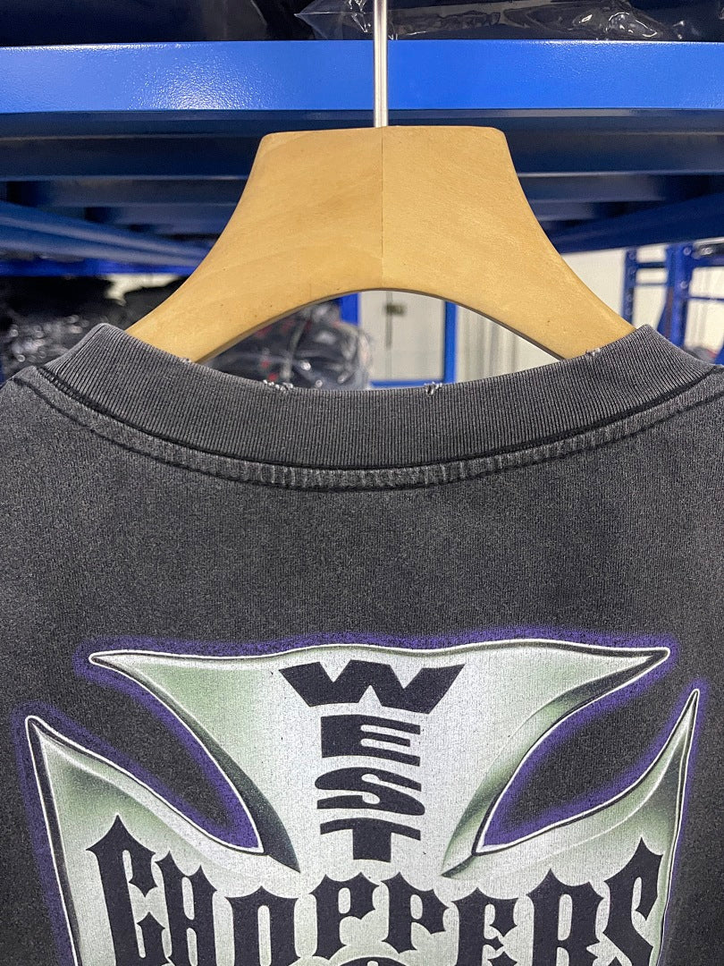 West Coast Choppers Vintage Washed Black Purple Motorcycle Tank Graphic sweatshirt