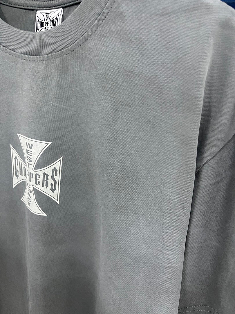 West Coast Choppers Vintage Washed Grey Cross Graphic  sweatshirt