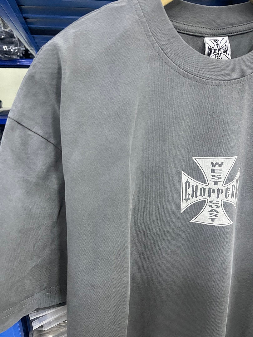 West Coast Choppers Vintage Washed Grey Cross Graphic  sweatshirt