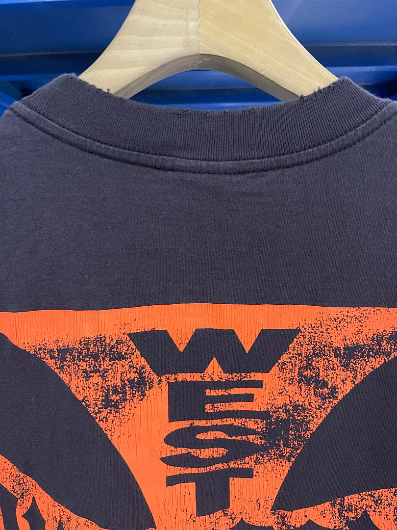 West Coast Choppers Vintage Washed Black Orange Cross Graphic sweatshirt