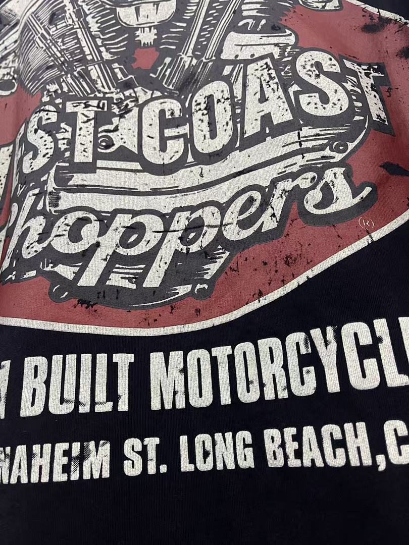 WEST COAST CHOPPERS 26SS “PANHEAD” Limited Washed Distressed Vintage  T‑Shirt