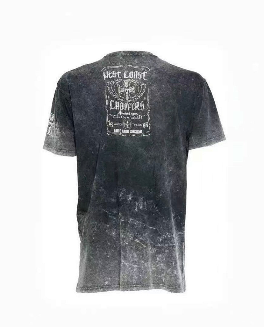 WEST COAST CHOPPERS 26SS "Ride Hard Sucker" Washed Distressed Vintage T‑Shirt