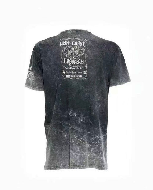 WEST COAST CHOPPERS 26SS "Ride Hard Sucker" Washed Distressed Vintage T‑Shirt