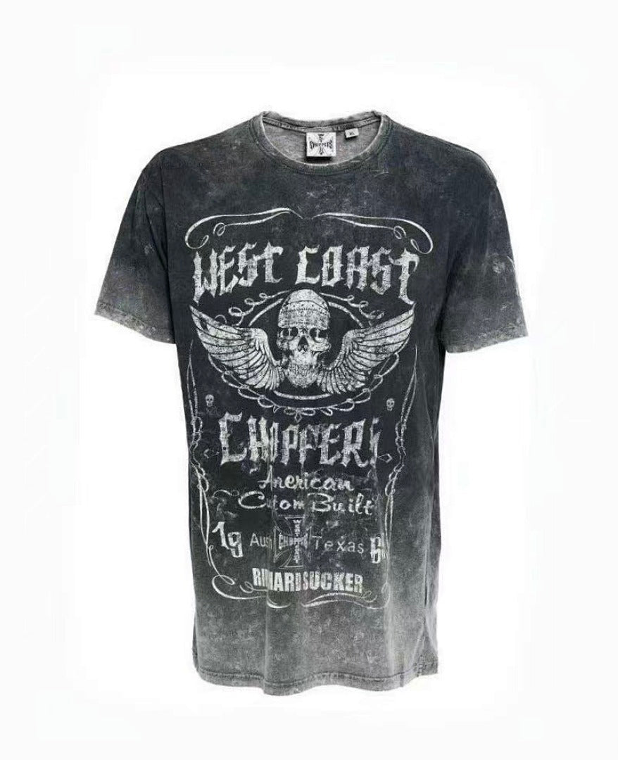 WEST COAST CHOPPERS 26SS "Ride Hard Sucker" Washed Distressed Vintage T‑Shirt