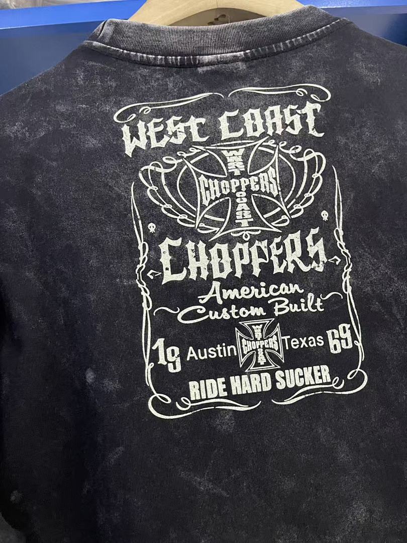 WEST COAST CHOPPERS 26SS "Ride Hard Sucker" Washed Distressed Vintage T‑Shirt