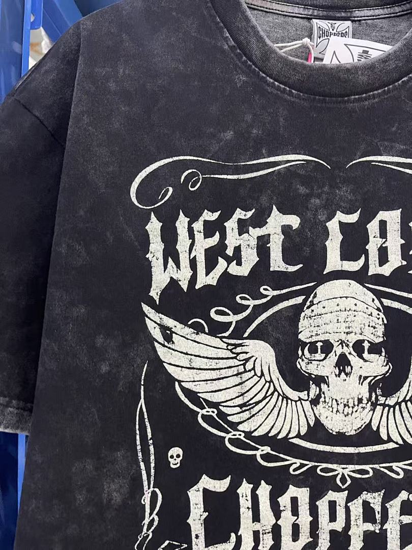 WEST COAST CHOPPERS 26SS "Ride Hard Sucker" Washed Distressed Vintage T‑Shirt
