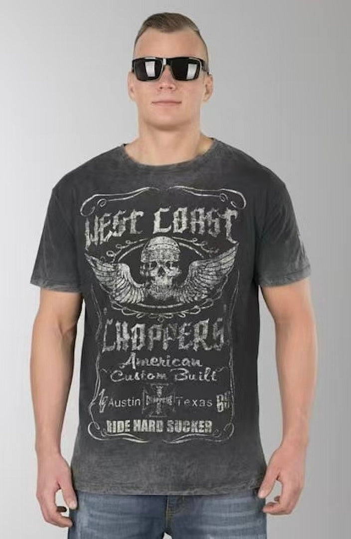 WEST COAST CHOPPERS 26SS "Ride Hard Sucker" Washed Distressed Vintage T‑Shirt