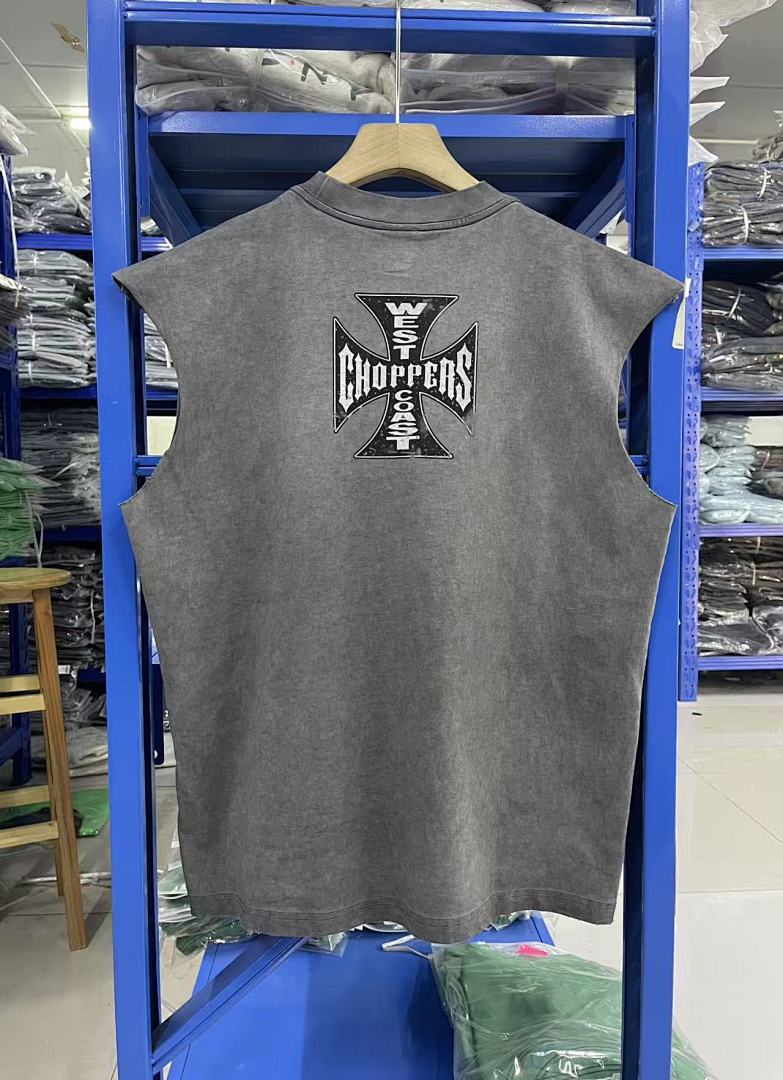 West Coast Choppers 26SS Vintage 90s West‑Coast Biker Skull Graphic Sleeveless Tank Top