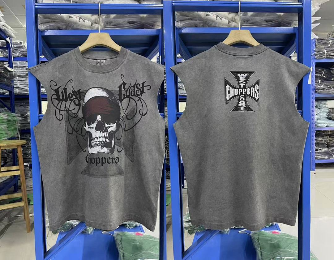 West Coast Choppers 26SS Vintage 90s West‑Coast Biker Skull Graphic Sleeveless Tank Top