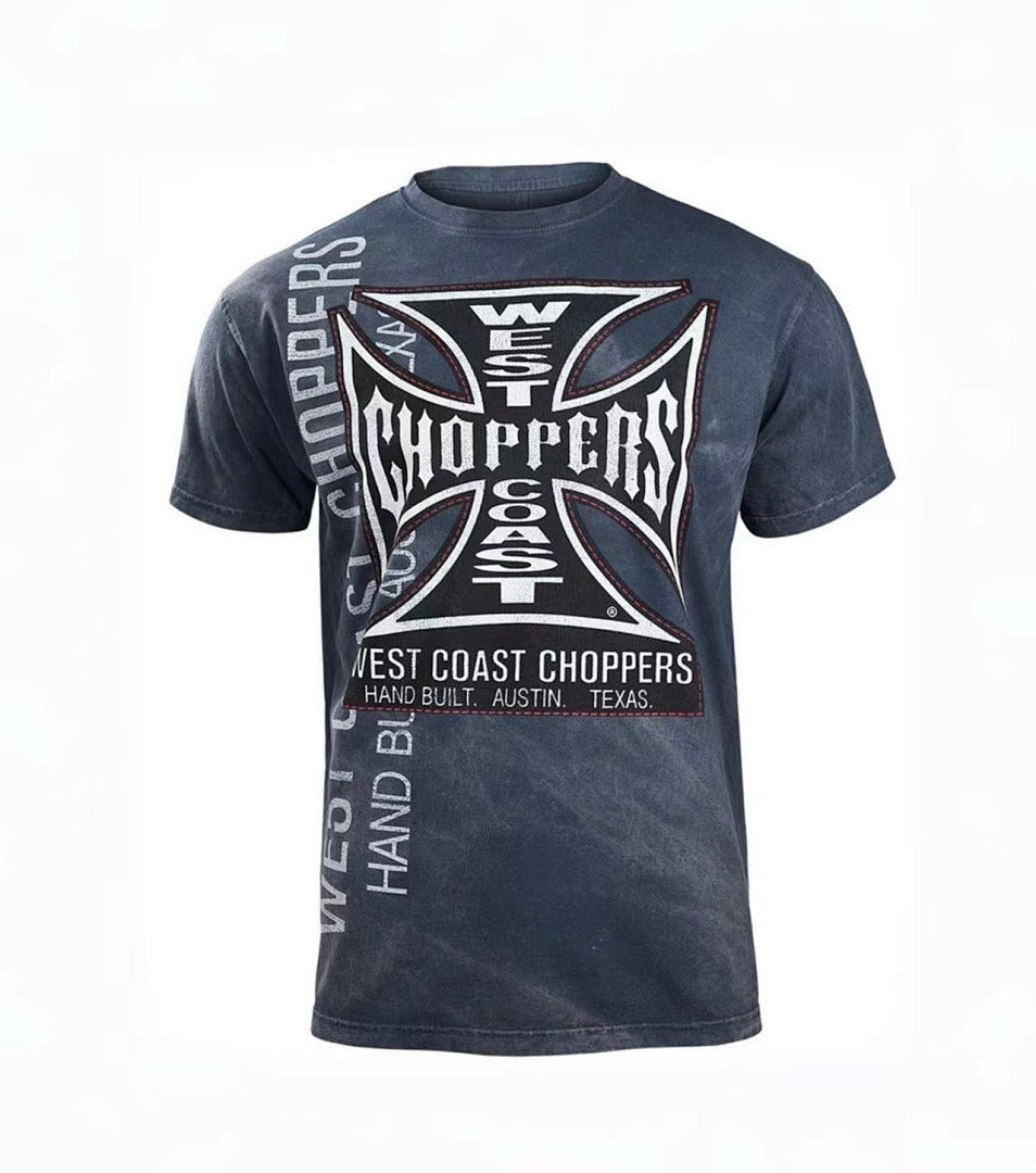 West Coast Choppers 26SS Handcrafted Navy Washed Short‑Sleeve T‑Shirt