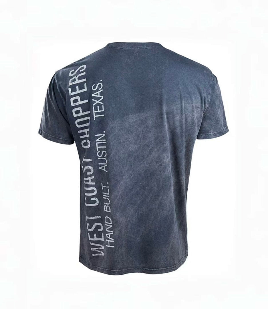 West Coast Choppers 26SS Handcrafted Navy Washed Short‑Sleeve T‑Shirt