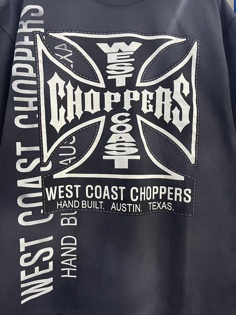 West Coast Choppers 26SS Handcrafted Navy Washed Short‑Sleeve T‑Shirt