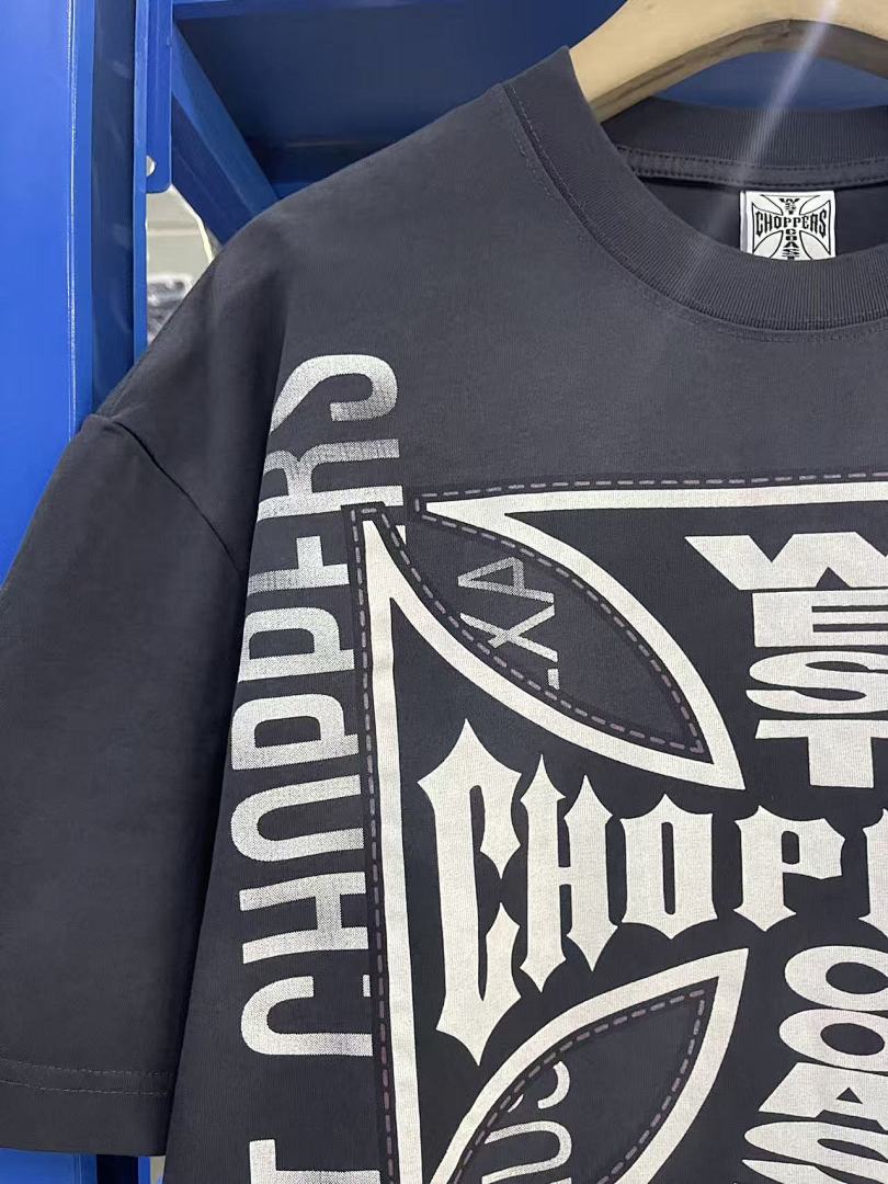 West Coast Choppers 26SS Handcrafted Navy Washed Short‑Sleeve T‑Shirt