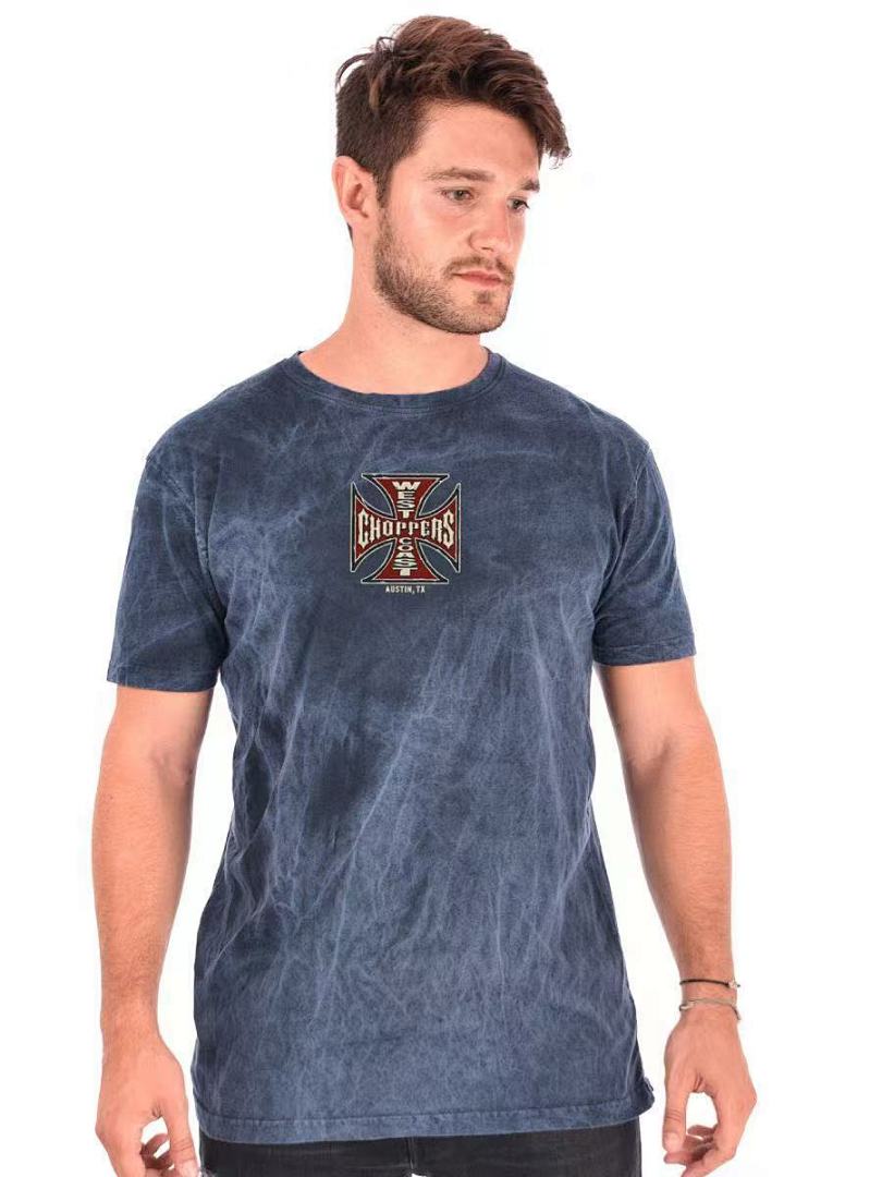 West Coast Choppers Vintage Washed Navy Dual‑Graphic  T‑Shirt
