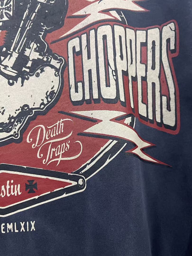 West Coast Choppers Vintage Washed Navy Dual‑Graphic  T‑Shirt