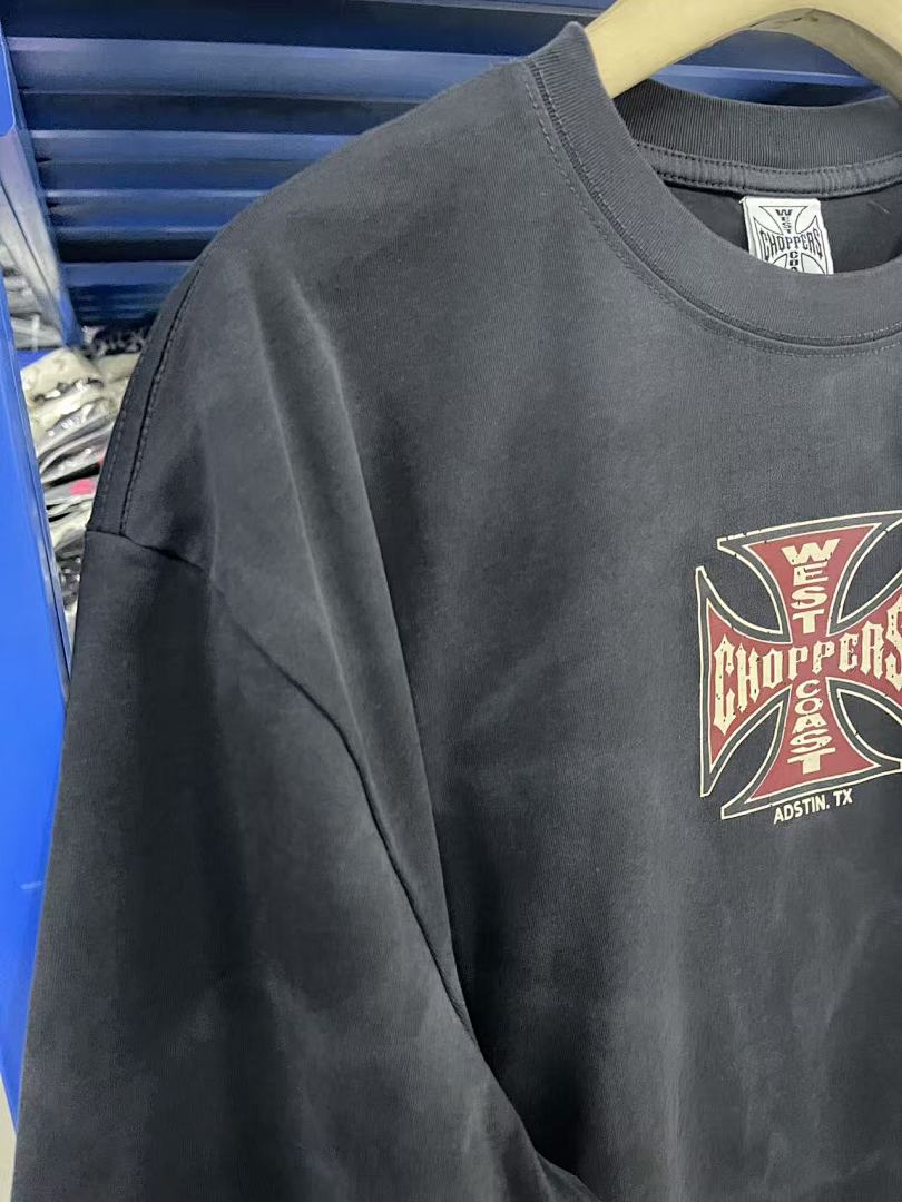 West Coast Choppers Vintage Washed Navy Dual‑Graphic  T‑Shirt
