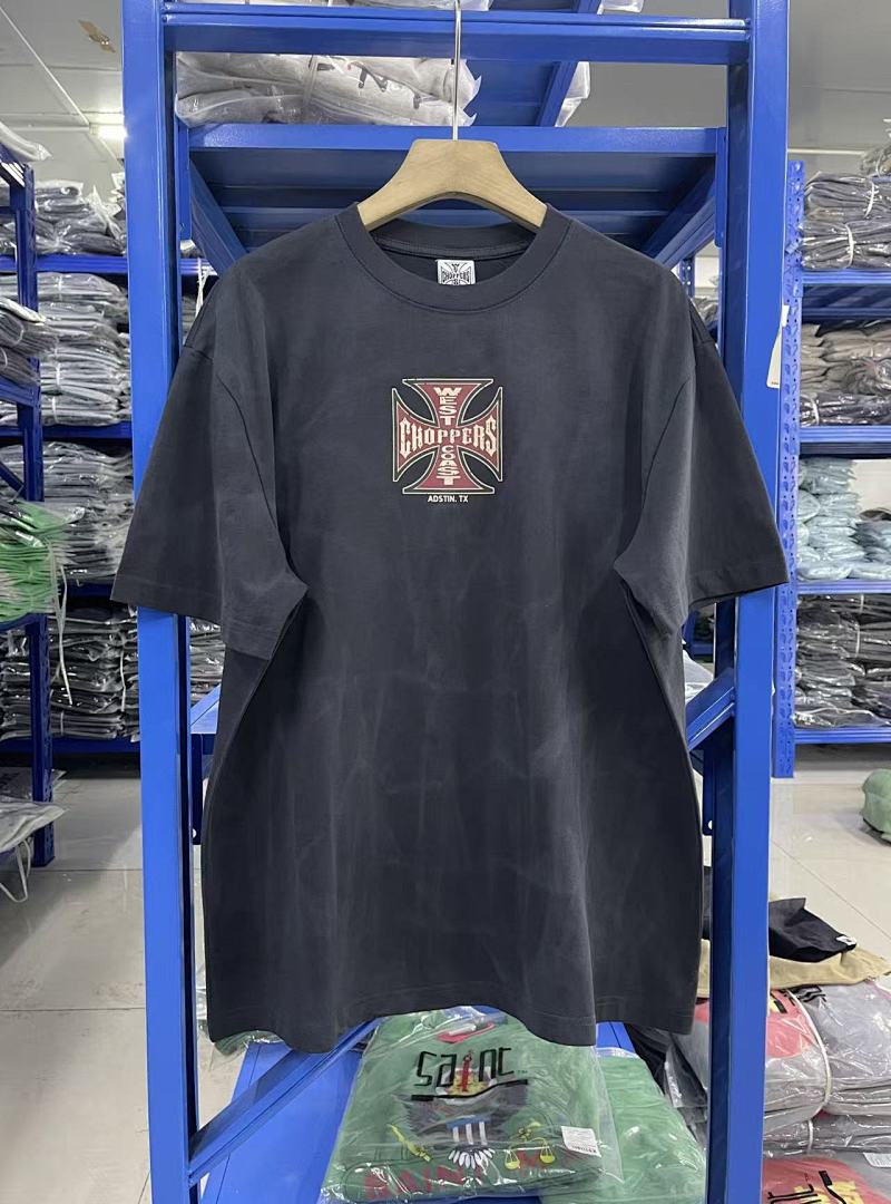 West Coast Choppers Vintage Washed Navy Dual‑Graphic  T‑Shirt