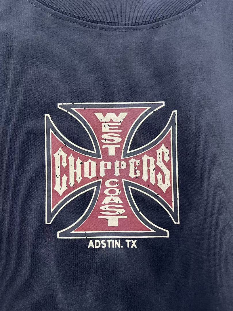 West Coast Choppers Vintage Washed Navy Dual‑Graphic  T‑Shirt