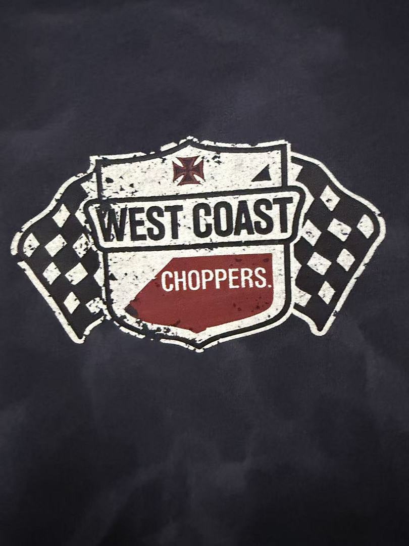 West Coast Choppers Tie‑Dye Grey Vintage Badge Graphic T‑Shir