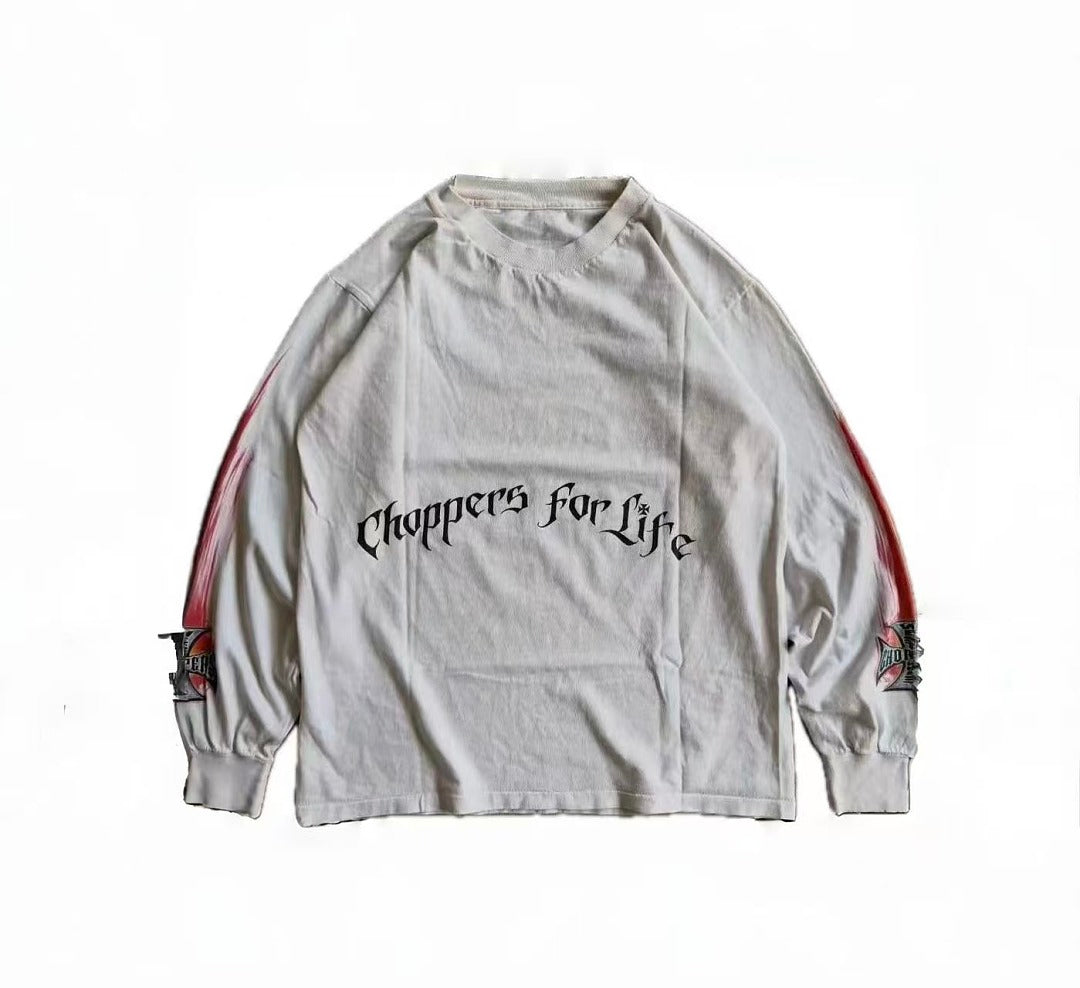 West Coast Choppers Vintage Washed Cross Flame Graphic sweatshirt