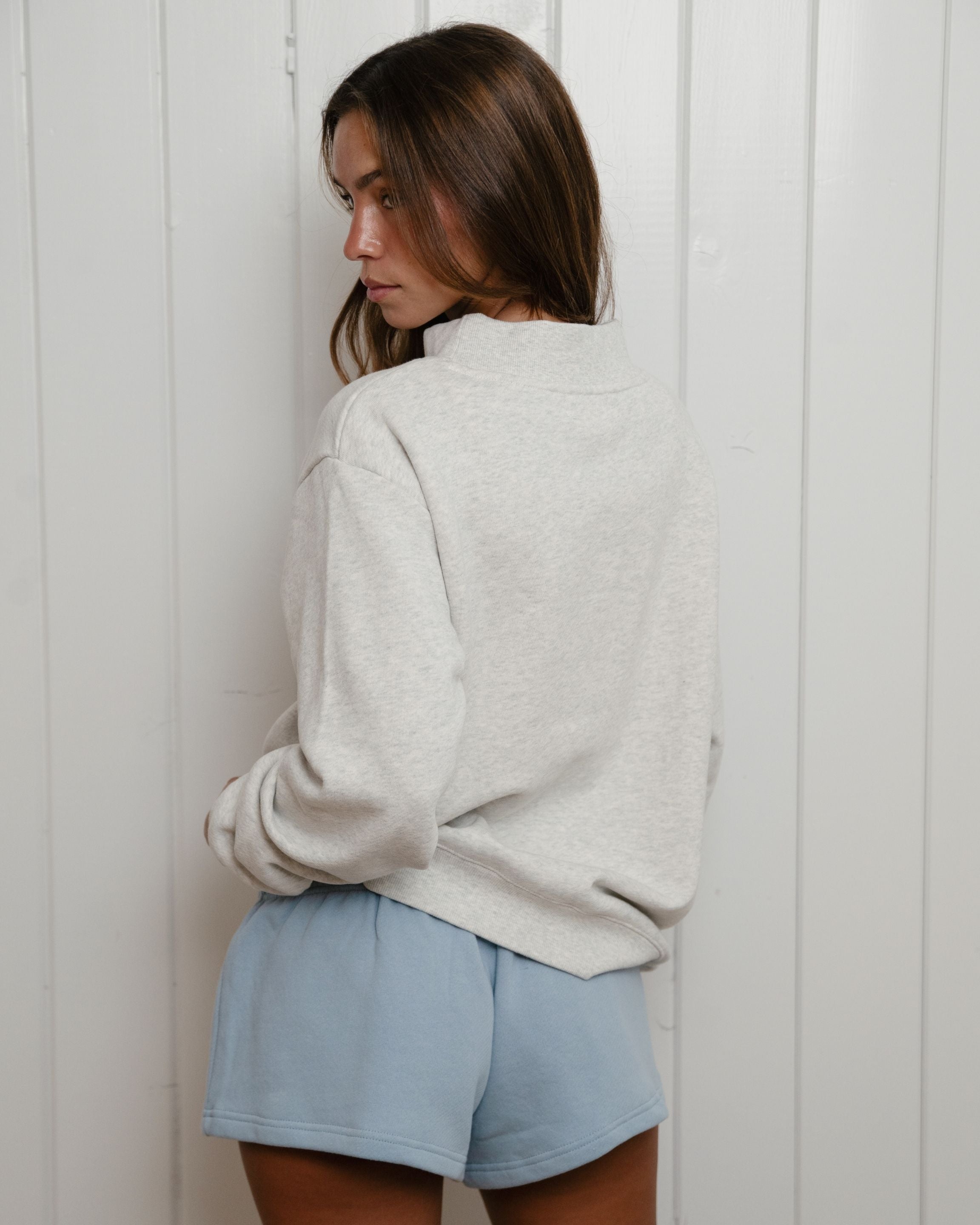 Vintage Star Varsity Mockneck - Heather Grey