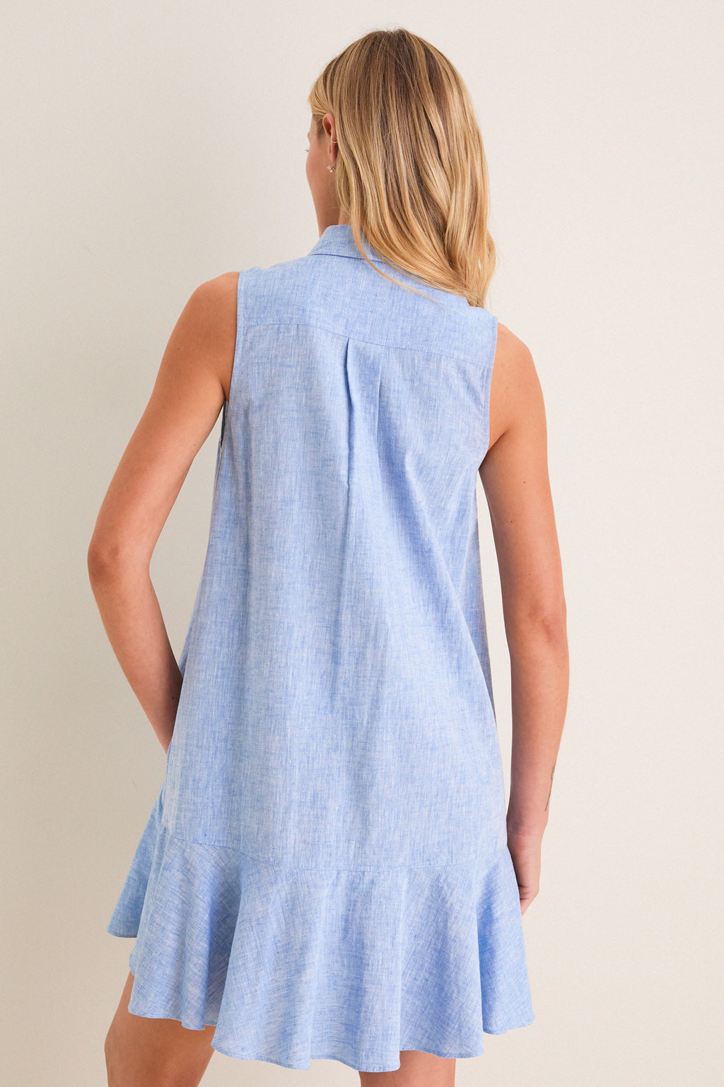 Chambray Sleeveless Callahan Shirt Dress